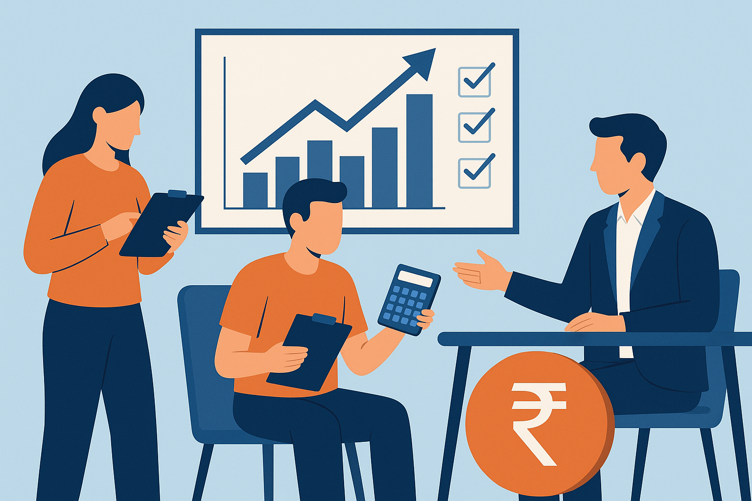 Flat illustration of Bombay High Court compliance ruling under ESIC showing lawyer, HR manager, and worker.